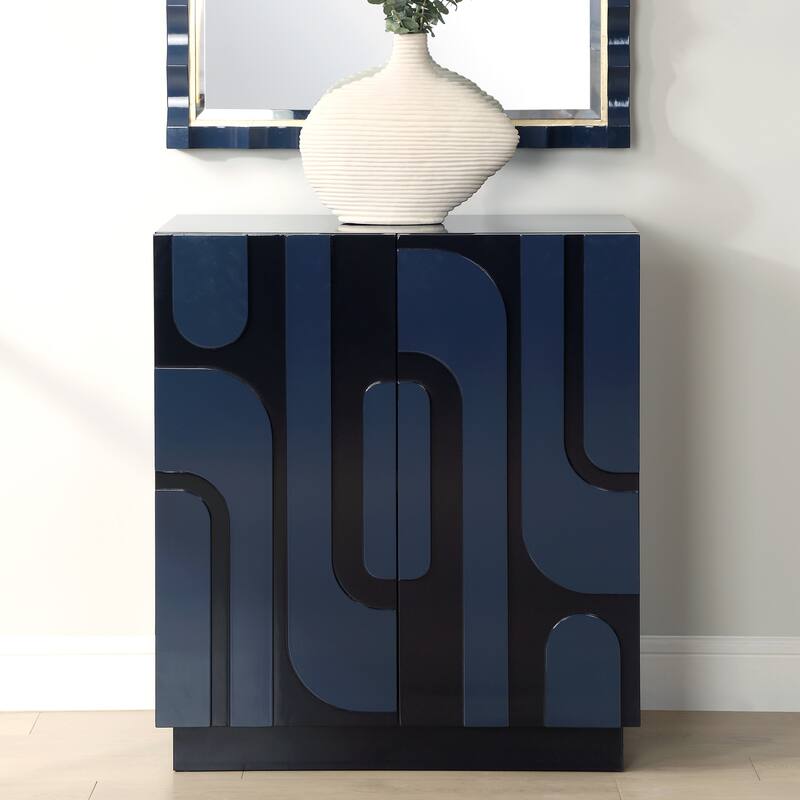 Uttermost 24473 Valeria 30" Wide MDF Accent Cabinet with Two Shelves - Blue
