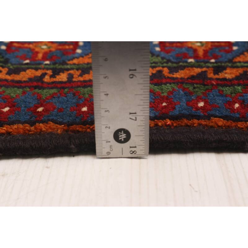 ECARPETGALLERY Hand-knotted Uzbek Kargahi Orange Wool Rug - 3'11 x 5'6