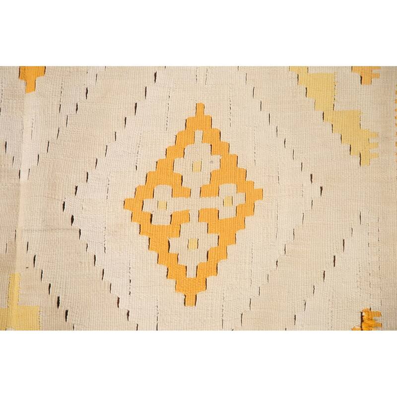 Geometric Kilim Shiraz Persian Vintage Rug Hand-Woven Wool Carpet - 4'6" x 8'9"