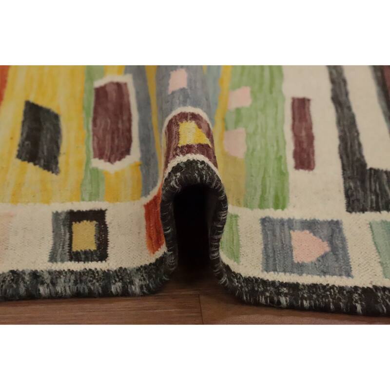 Hand Woven Oriental 100% Wool Carpet Southwestern Tribal Multi-Colored Kilim Area Rug - 6' 1'' X 4' 3''