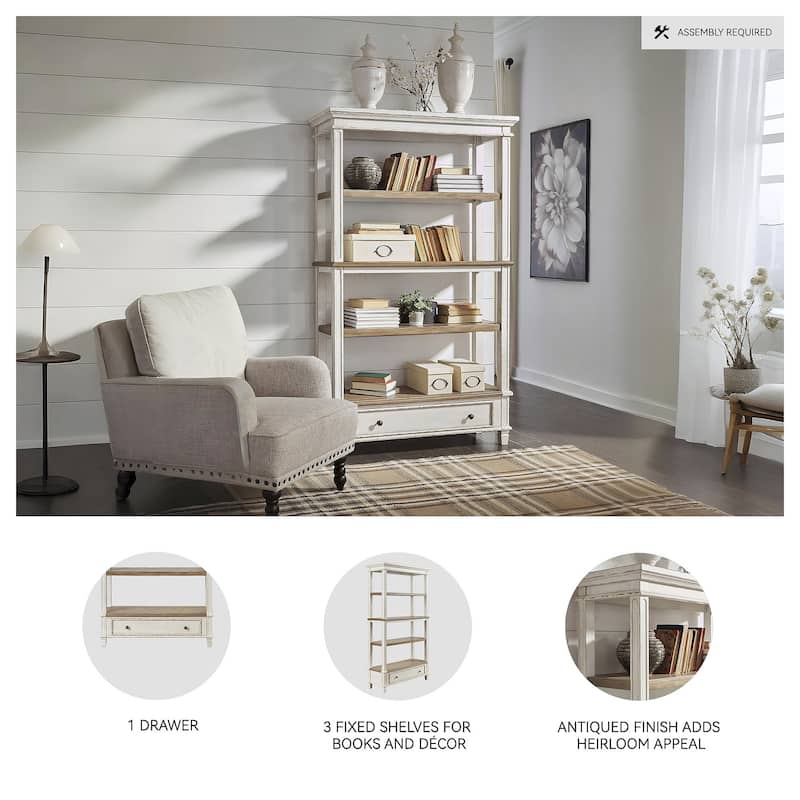 Signature Design by Ashley Realyn Casual Bookcase Two-tone - 45" W x 16" D x 74.5" H