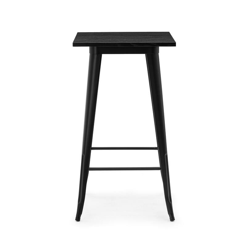 Glitzhome 3-Piece Bar Height Dining Table Set Round Pub Table & Faux Leather Bar Stools
