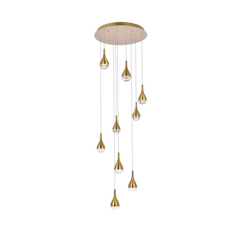 Indigo Home 24 inch LED chandelier in satin gold - Gold
