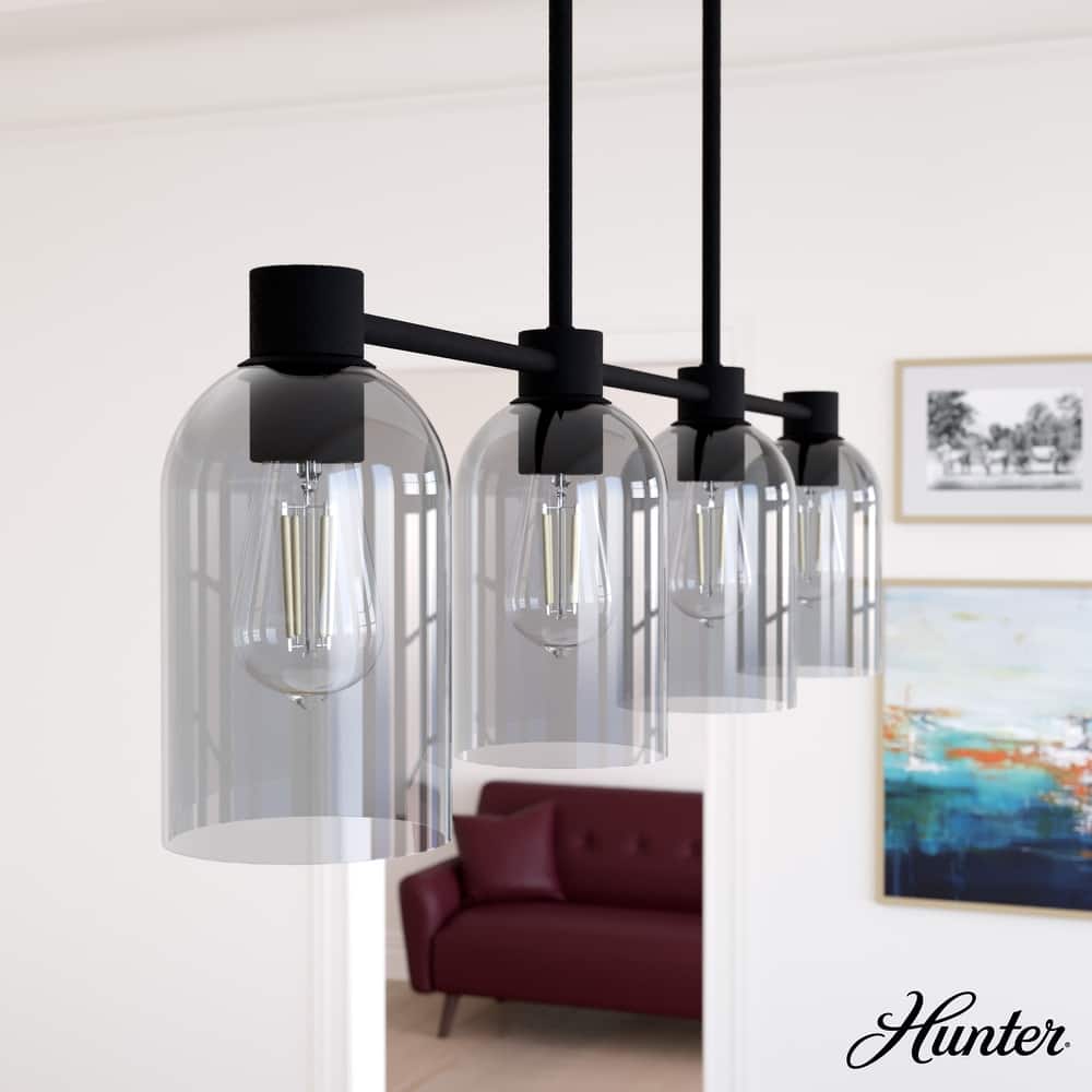 Hunter Lochemeade 4-Light Linear Chandelier - Dining Room, Kitchen Island - Modern Farmhouse, Transitional, Industrial