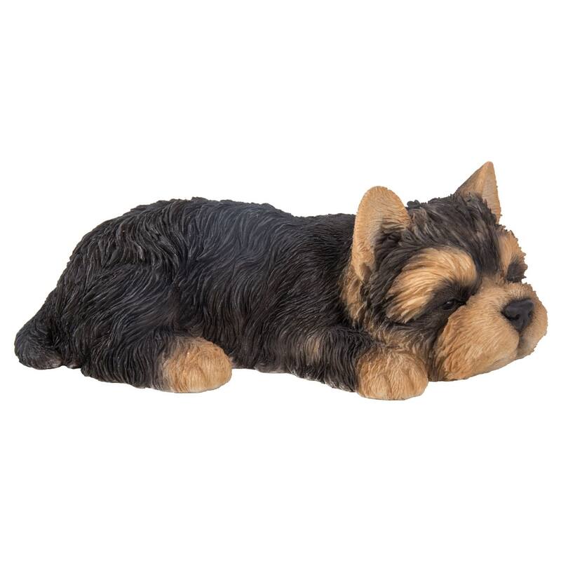 Yorkshire Terrier Puppy Outdoor Garden Statue - 7.5"