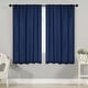 preview thumbnail 193 of 198, Superior Solid Machine Washable Room Darkening Curtains with Back Tabs, Set of 2 42" x 63" - Navy Blue