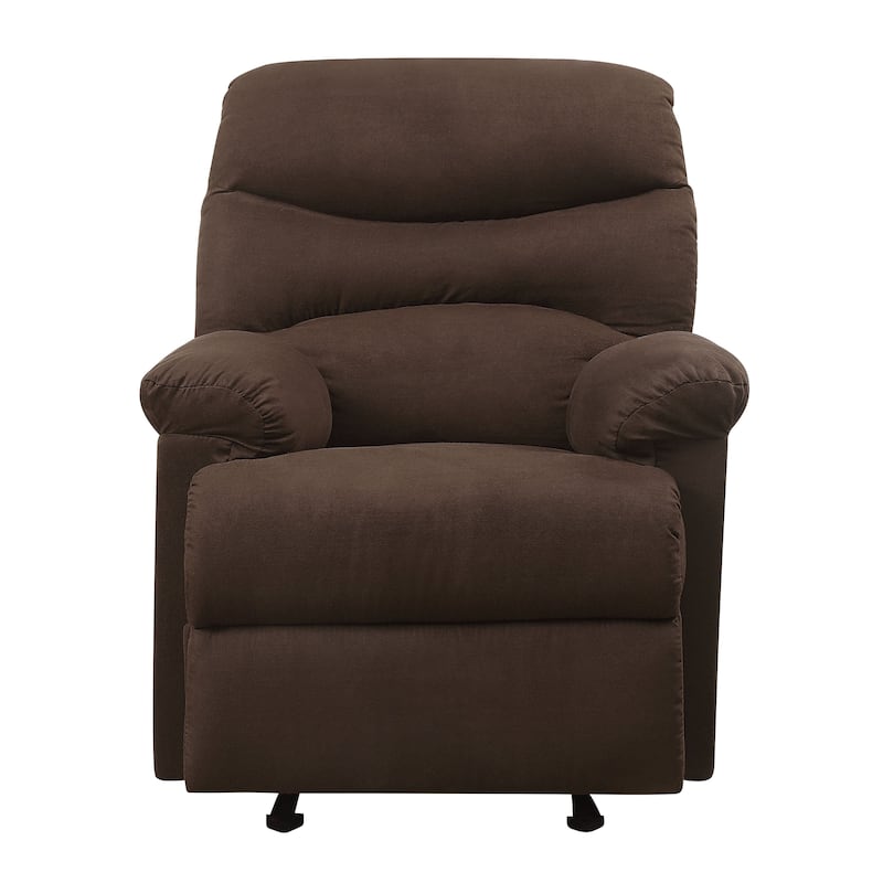 Chocolate Pillow Top Arms Recliner With Tufted Back