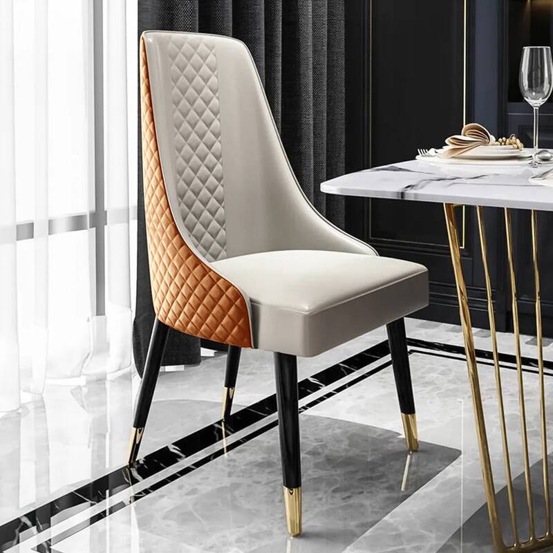 Kuna Mid-Century Faux Leather Dining Chair, Metal Legs, Density Sponge