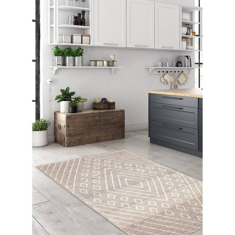 ECARPETGALLERY Braid weave Sienna Grey Wool Rug - 5'0 x 8'5
