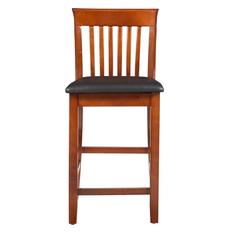 Linon Floresti Dark Cherry Mission-back Counter Stool - N/A