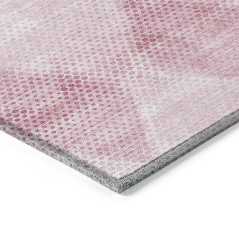 Machine Washable Indoor/ Outdoor Modern Diamonds Chantille Rug