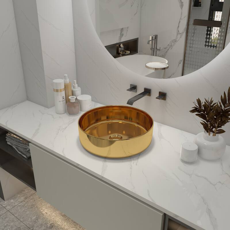Ceramic Circular Vessel Bathroom Sink Art Sink