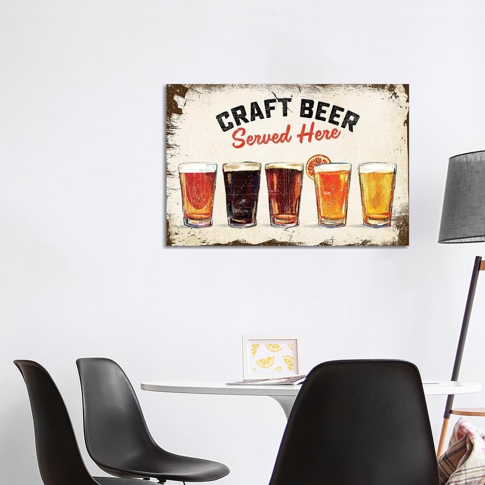 iCanvas "Craft Beer Lineup Vintage Sign" by The Whiskey Ginger Canvas Print