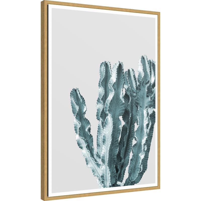 Boho Cactus No 2 by THE MIUUS STUDIO Framed Canvas Wall Art Print - Sylvie Bright Gold