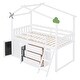 preview thumbnail 7 of 28, Twin Pinewood Loft Bed with Fence and Storage