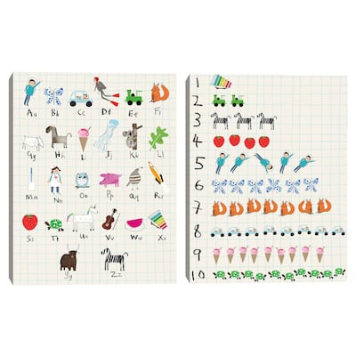 Astronaut Alphabet & Nifty Numbers Count by Lisa Stickley Canvas Art Prints