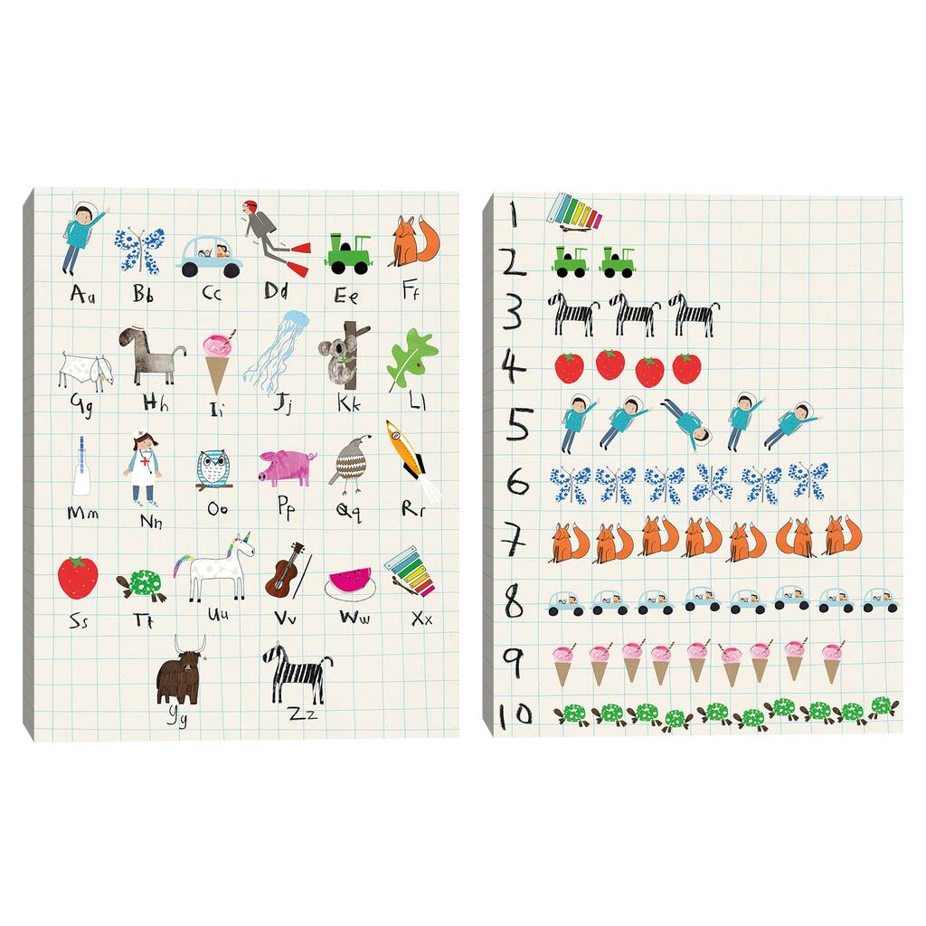 Astronaut Alphabet & Nifty Numbers Count by Lisa Stickley Canvas Art Prints