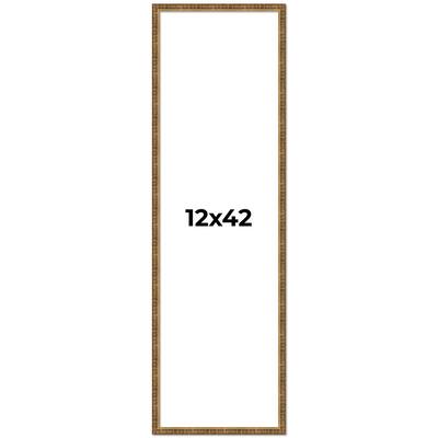 12x42 Frame Gold Picture Frame - Complete Modern Photo Frame Includes