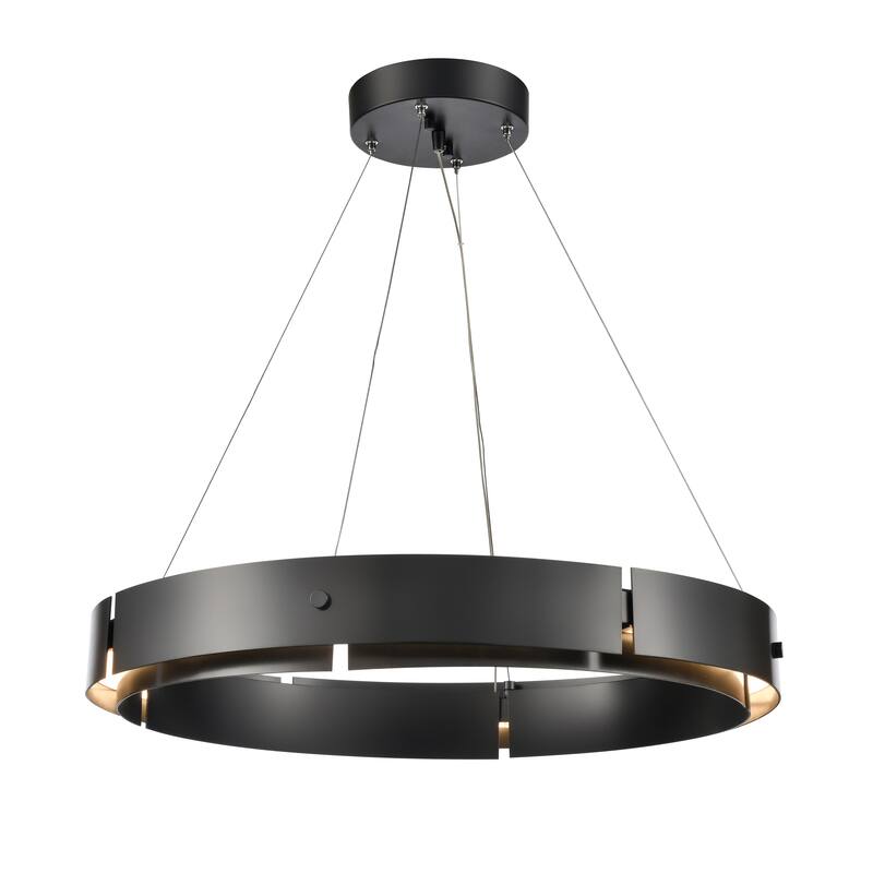 Elk Home Fogelberg Black With Metal Shade 1 Light Pendant - 26''