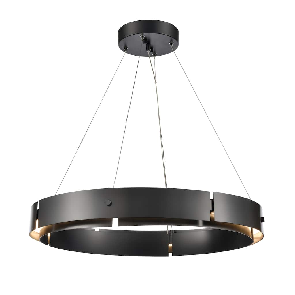 Elk Home Fogelberg Black With Metal Shade 1 Light Pendant - 26''