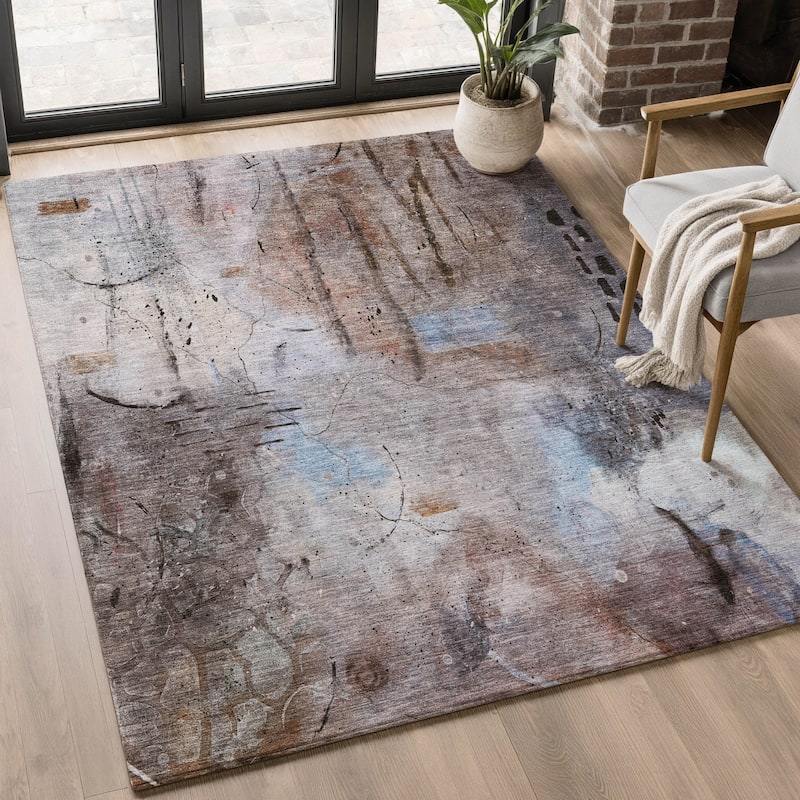 Premium Washable Super Soft Abstract Glam Mayfield Rug - Taupe - 5' x 7'6"