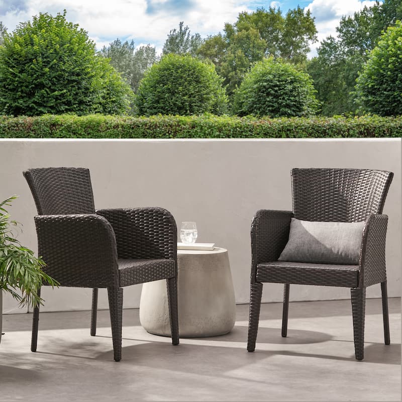 Elegant and Durable Outdoor Dining Chair - Brown Multi