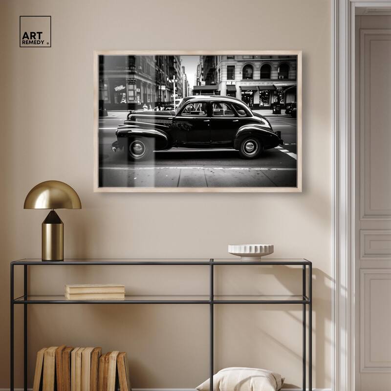 Vintage Car in New York Shadowbox by Art Remedy