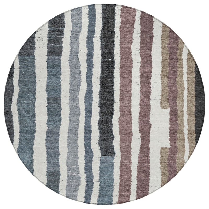 HomeRoots Striped Transitional Rectangle Outdoor Rug