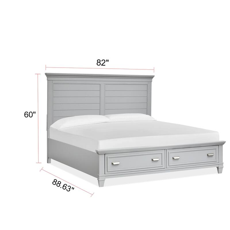 Magnussen Home Charleston Harbor Gray Panel Storage Bed