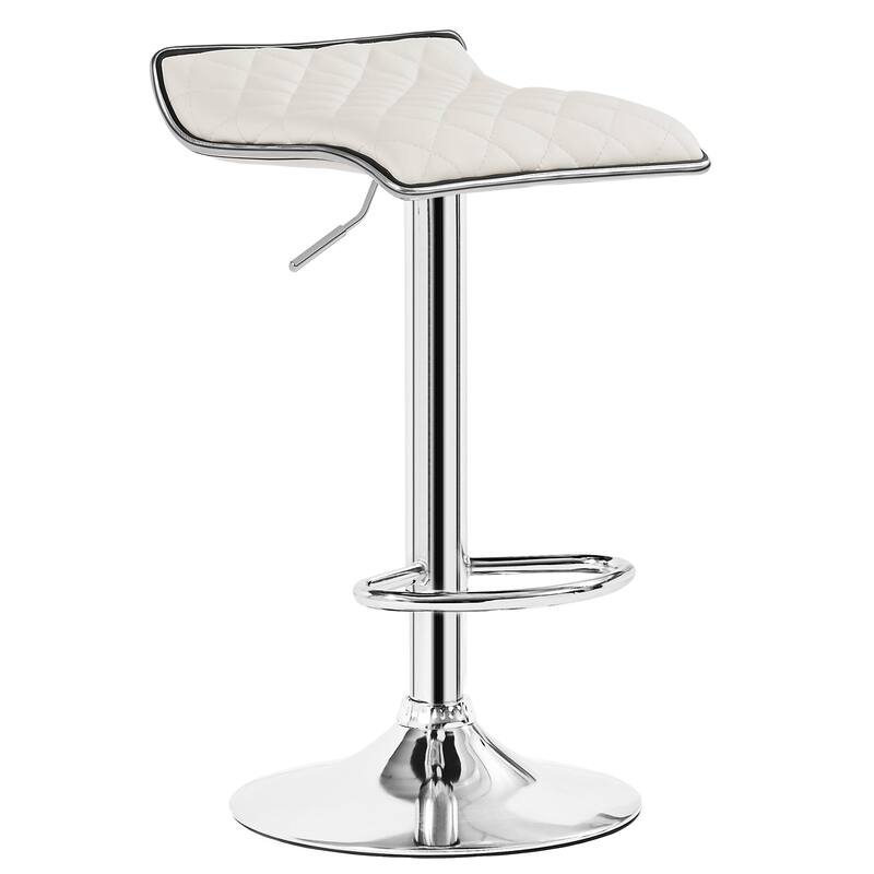 Javlergo Set of 2 Bar Stools Adjustable Swivel Counter Height Bar Chair with Footrest