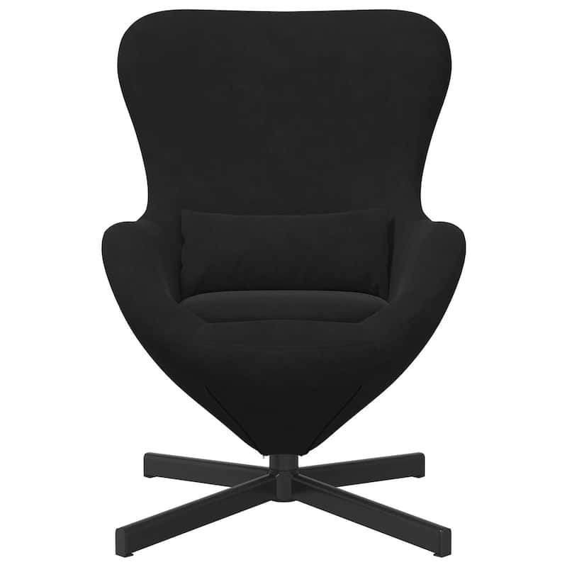 vidaXL Egg Chair Black/ Dark/Light Grey Velvet - 24.8 x 28.7 x 35.4