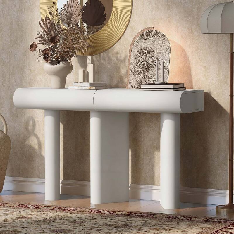 Space-Saving Hallway Table for Small Apartments and Foyers - White