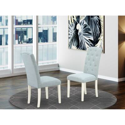 Parson Chair - Linen Fabric Accent Chair - Modern Living Room Seating - Baby Blue Finish