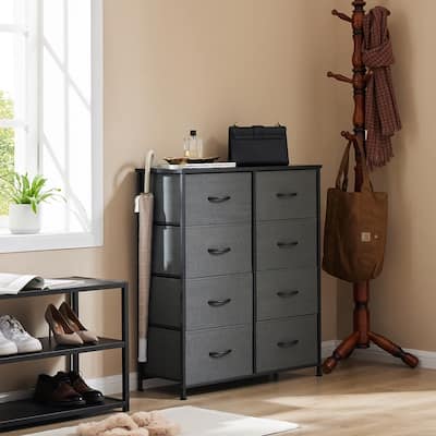 Tall Dresser Storage Tower with 8 Fabric Drawers