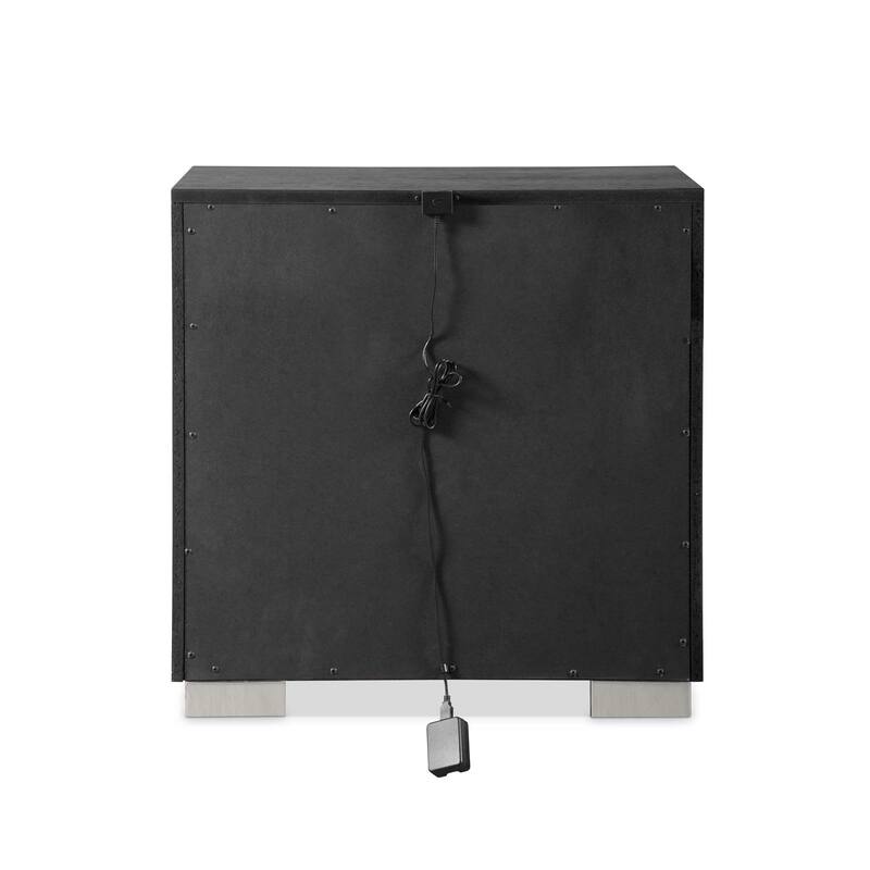 Furniture of America Alaric Modern Black Solid Wood 69-inch Makeup Vanity and 2 Nightstands Bedroom Set