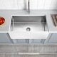 preview thumbnail 5 of 10, ANZZI Apollo Matte White Solid Surface Farmhouse 36 in. Single Bowl Kitchen Sink with Stainless Steel Interior