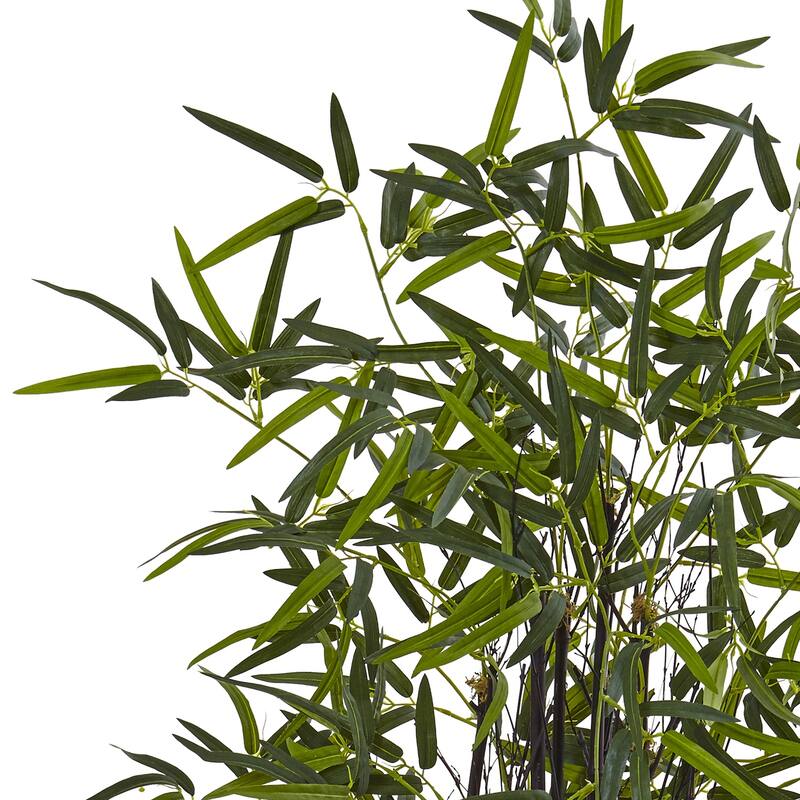 Artificial Bamboo Tree 5ft Black Indoor Plant in Planter Home Decor - Green - 51-60 Inches