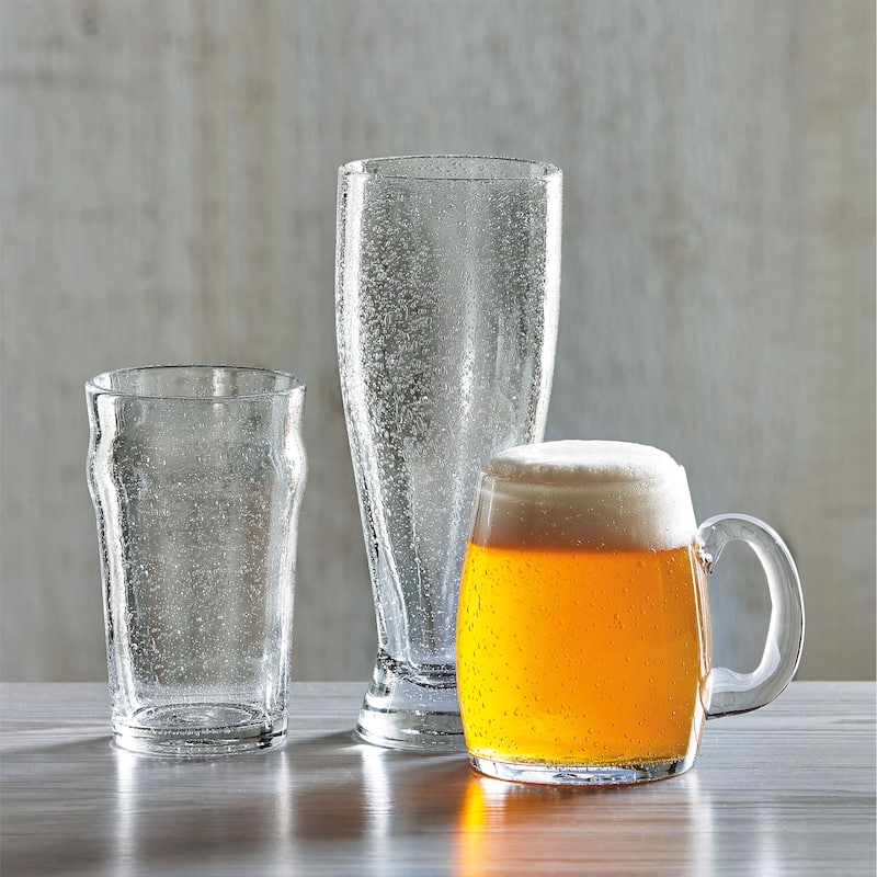 Hand Crafted Bubble Clear 12 oz. Glass Tall Flute