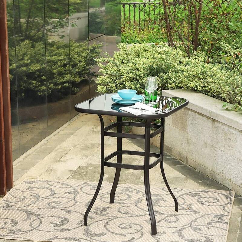 Patio Bar Table Outdoor Metal Bar Table Square Bistro Bar Table