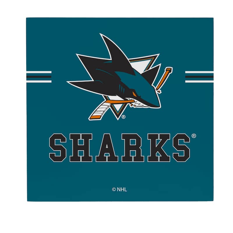 San Jose Sharks Wooden Door Decor Wall Sign - Multi-Color