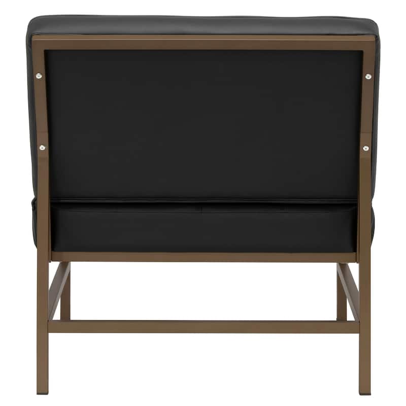 Studio Designs Home Ashlar Metal and Tufted Blended Leather Armless Accent Chair
