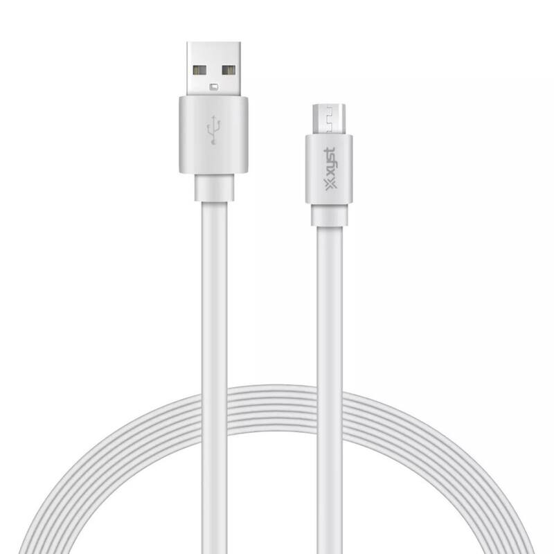 Xyst Charge and Sync USB to Micro USB Flat Cable 4Ft - White