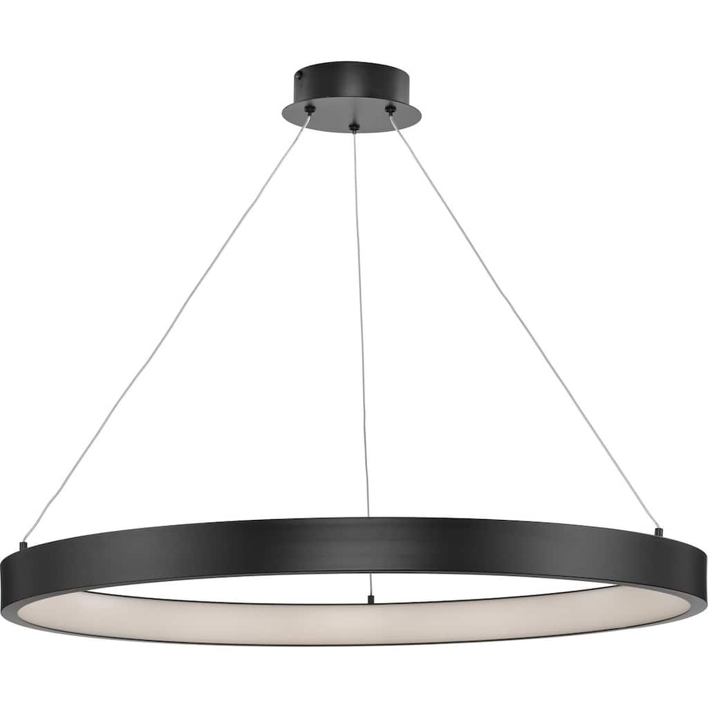 Inverse LED Collection Modern Matte Black Pendant - 30 in x 30 in x 2.4 in
