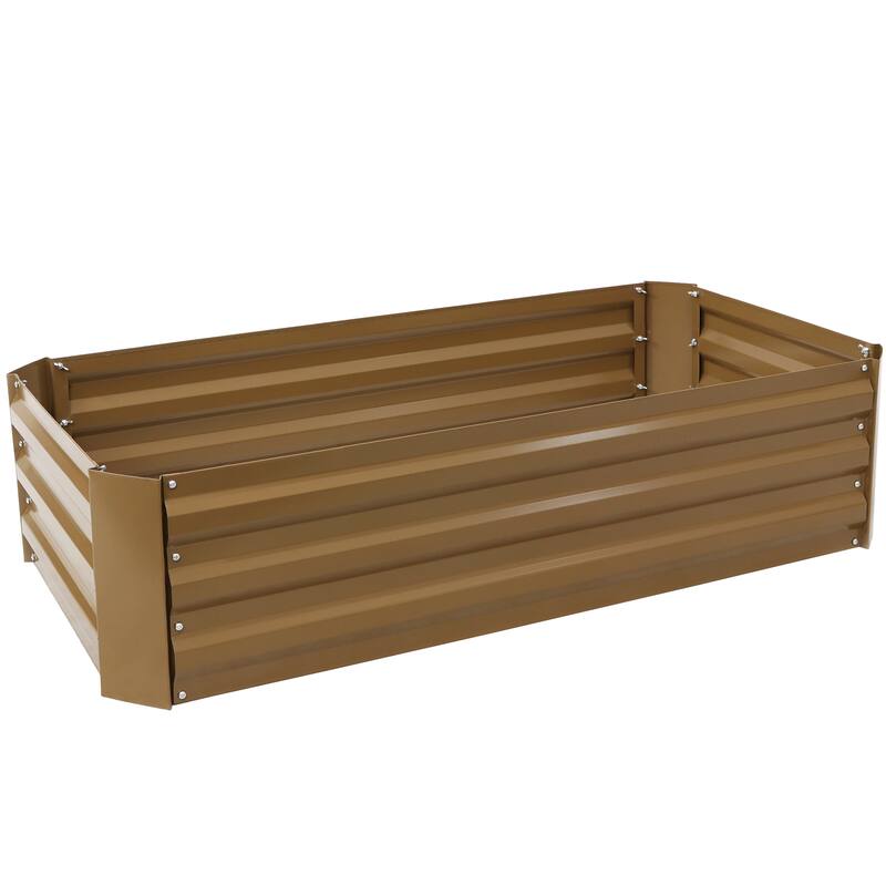 Sunnydaze Galvanized Steel Raised Garden Bed - 4' x 2' Rectangle