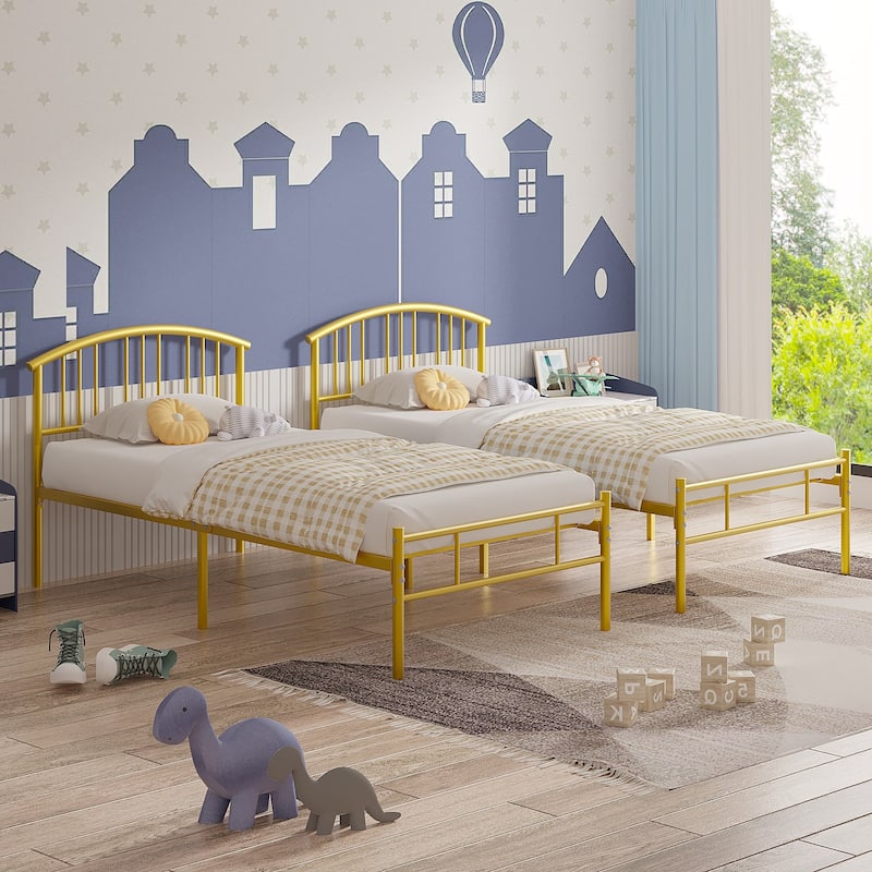 VECELO Bed Frame with Headboard & Metal Slat,Easy Set up- Twin/Full/QueenSize Bed