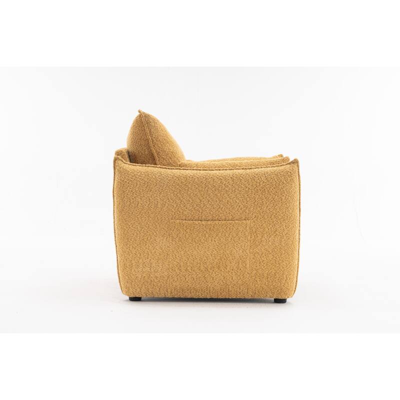 Chenille Sharp-Angle Accent Chairs with Steel Frame and Tool-Free Assembly