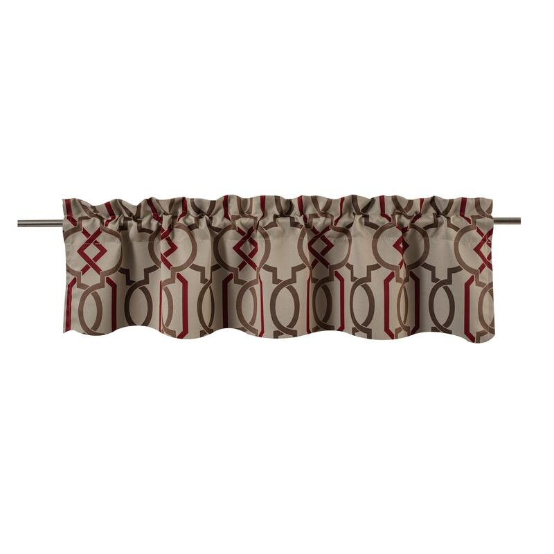 DriftAway Abigail Trellis Window Curtain Valance - 52" width x 14 " length - Red