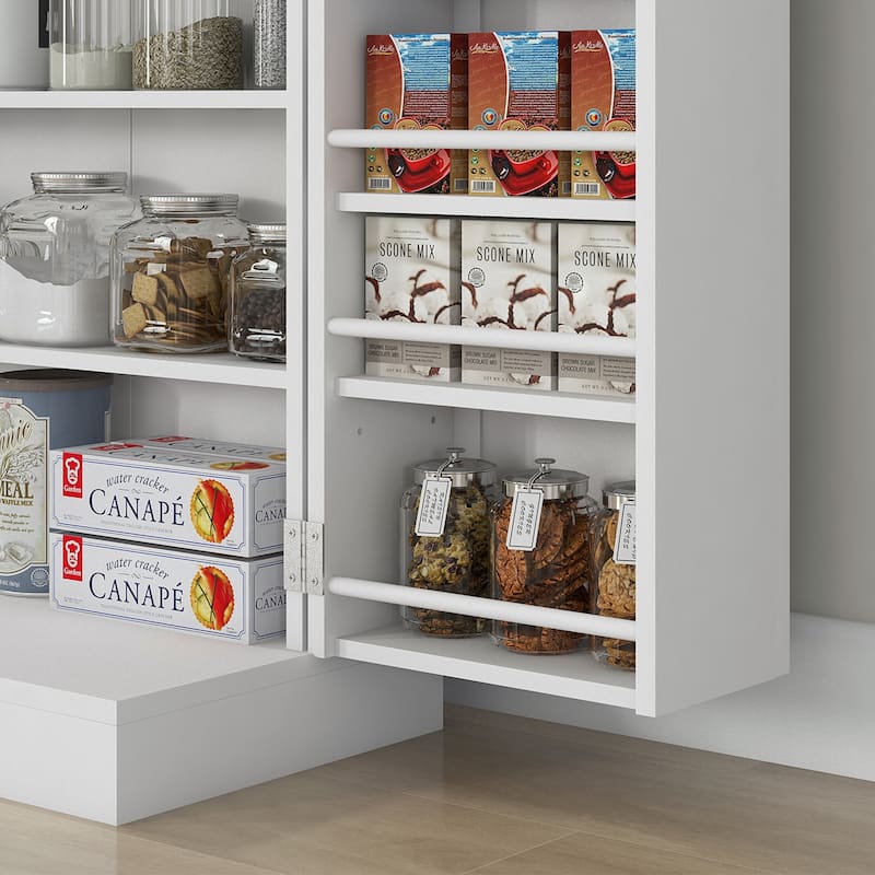 41" Kitchen Pantry Storage Cabinet, Freestanding Kitchen Cabinet with 12 Door Shelves, Double Doors