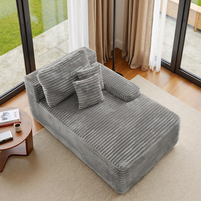 Upholstered Cloud Sectional Couch No Assembly Required L-Shape Chaise with Pillow