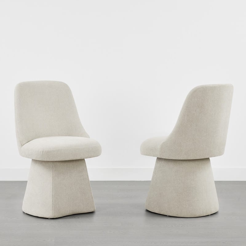 Anna Upholstered Swivel Armless Dining Chair for Kitchen Living Room